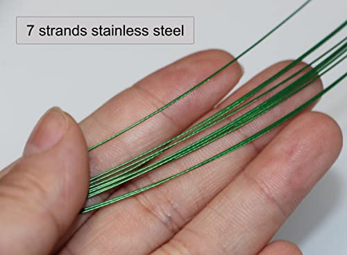 10pcs Fishing Wire Leaders Heavy Duty Nylon-Coated Fishing Line Wire Leaders with Swivels and Snaps 18inch, 45LB - color: 10pcs green