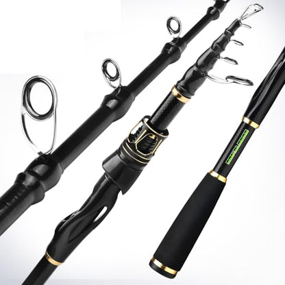 Fishing Rod and Reel Combo - Carbon Fiber Telescopic Fishing Pole with 2000 Spinning Reel Combos - Sea Saltwater Freshwater Ice Bass Fishing Tackle Set Fishing Rods Kit Fishing Poles and Reels Combo - color: Single Fishing Rod, size: 5.9 ft