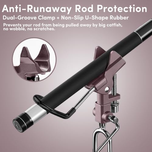 Catfish Rod Holder, Stainless Steel 360° Adjustable & Detachable Fishing Pole Holder for Bank, Boat, Beach, Shore & Ground, Gift for Men