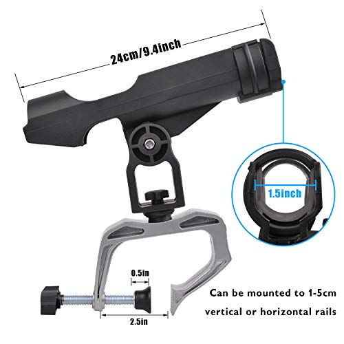 Fishing Rod Holders for Boat Adjustable Fishing Pole Holder with Large Clamp Folding Rod Racks Holder - color: 2PC 02# Max Opening 1.97"