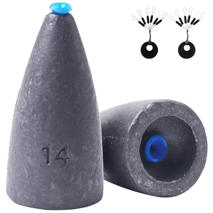 Worm Fishing Weights, Bullet Sinkers with Soft Plastic Insert Includes Weight Pegs, Carolina Rigs Texas Rigs for Bass Fishing 1/8 3/17 1/4 3/8 1/2 1 oz - size: 1/2 OZ, 18 PCs