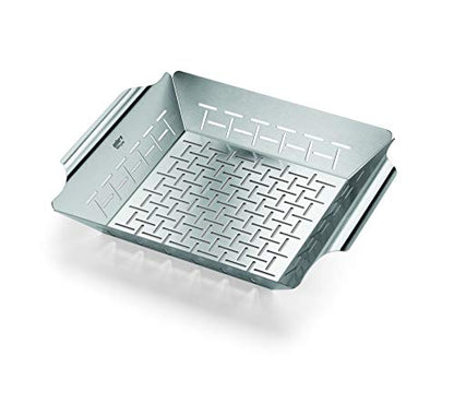 Weber Deluxe Grilling Basket – Stainless Steel Grill Basket for Vegetables, Seafood & Small Foods, Durable BBQ Cooking Accessory for Charcoal and Gas Grills - Grill Accessory - size: Large