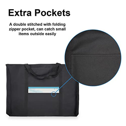 JJRING Dacron Light Weight Art Portfolio Bag, 19.6'' x 25.6'' for 18'' by 24'', Black Carrying Storage Case for Poster, Sketching, and Drawing - size: 18''*24''