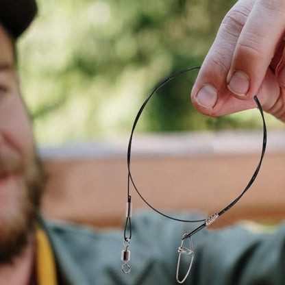 OSALADI 10pcs Stainless Steel Wire Fishing Leaders 50cm High Strength Anti-bite Fishing Line with Swivels for Freshwater and Saltwater Accessories