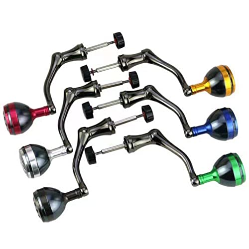 TEQIN Fishing Spinning Reel Lightweight Metal Single Rocker Arm, Replacement Power Handle Grip, DIY Modification - Red, Large - color: Red Large