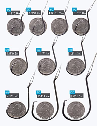 Circle Hooks Rigs Saltwater Steel Leader Wire, 25pcs Heavy Duty Circle Hook with Leader Wire Bass Catfish Fishing Lure Rig - size: 6/0