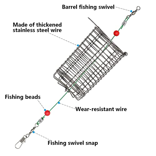 10pcs Fishing Bait Trap Cage Feeder, Baits Cage Basket Holder Coarse Lure Feeder Fishing Tackle Kit - size: Medium - 10 pcs, style: A Style Bait Trap
