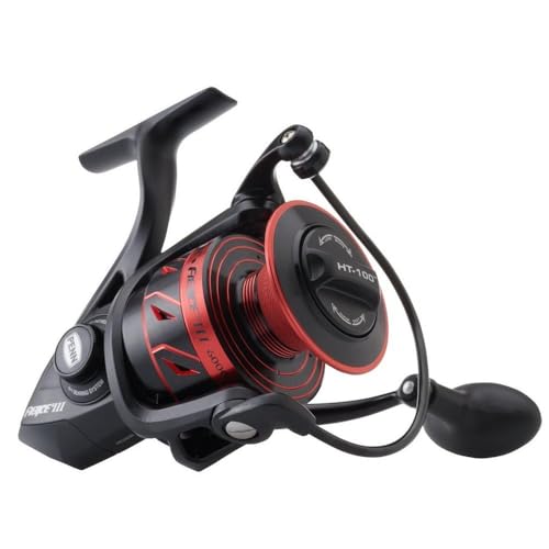 Penn Fierce III Spinning Inshore Fishing Reel, Size 2000, Right/Left Handle Position, 5 Bearings for Smooth Operation - size: 6000 - Box, style: Fierce III
