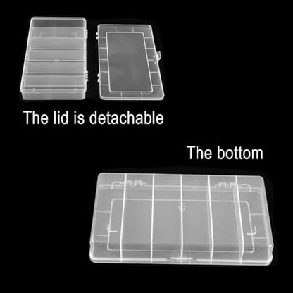 Vidifor 2 Pack 6 Grids Tackle Box Organizer Mascara Brushes Container Fishing Tackle Tray Box Plastic Storage Organizer Container for Crafts, Beads Earrings, Screws, Nail, Pins - size: 6 grids 2pcs no dividers