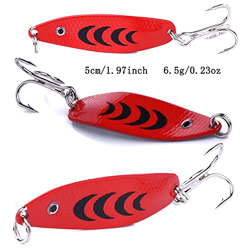 Fishing Jigs Saltwater Fishing Lures with Assist Hook Treble Hook, Jigging Lures Slow Vertical Jigs, Fishing Jigs Saltwater for Bass Tuna Salmon Sailfish Trout Grouper Snapper, 5pcs with Box - color: B:1.97in/0.23oz/5pcs