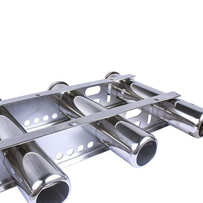 Wall Mounted Fishing Rod Holder for Boat, Stainless Steel 4 Tubes Linked Vertical Fishing Rod Rack for Marine Boat,Fishing Boat, Truck