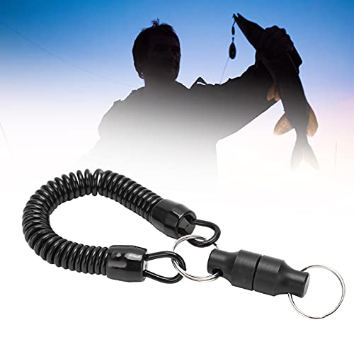 Magnetic Keychain, with Coiled Lanyard, Fly Fishing Net Retractor, Magnet Clip Holder Retractor, for Fishing Hooks, Lures, Flies, Trout Line, Keys