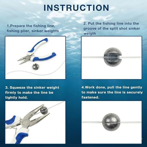 200/350 Pcs Premium Split Shot Fishing Weights Sinkers, Removable Leakproof Fly Fishing Split Shot for Freshwater & Saltwater， Bass Trout Circular Accessories - 5/6 Sizes - size: 350/6 Size Round