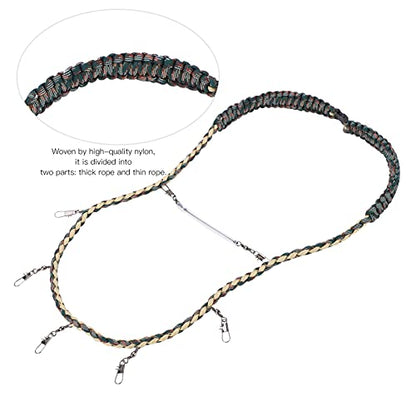 KIMISS Fly Fishing Lanyard, Necklace with Tippet Holder and Multi Clips, Convenient Tool for Holding Various Fly Fishing Gadgets and Accessories
