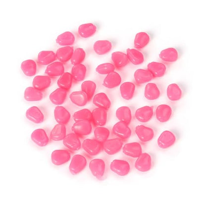 Vanzack Corn-Grain Fish Bait - 50Pcs Soft Silicone Lures in Pink for Freshwater and Saltwater Fishing
