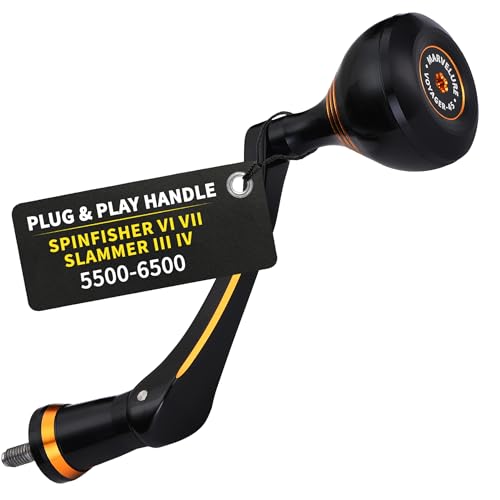 Titan Series Foldable Power Handle Compatible for Penn Spinfisher VI VII, Slammer III IV Spinning Reel (Not for Spinfisher Long Cast/V/SS) - size: For Slammer/Spinfisher 5500-6500 Thread