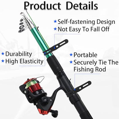 30 Pcs Silicone Fishing Rod Straps, Stretchy Fishing Rod Ties | Soft Lightweight Reusable Rubber Bands Belts for Pole Storage Cables Rods