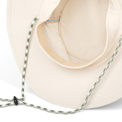 MISSION Cooling Anywhere Boonie Hat - Unisex Wide-Brim Hat for Men & Women - Cools Up to 2 Hours - UPF 50 Sun Protection - color: Oatmeal