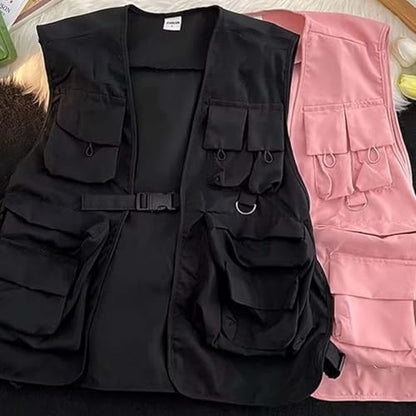 Fishing Vest - Fishing Vests for Men Lightweight Zip Up Sleeveless Utility Jackets Softshell Outwear Vests with Pockets - color: 01# Black, size: Medium
