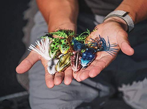 Scum Frog Trophy Series Topwater Bass Fishing Hollow Body Frog Lure with Weedless Hooks - color: Rotten Egg, size: 5/8 Ounce