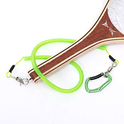 HERCULES M4 Fishing Lanyard, Fishing Pole Tether, Kayak Paddle Leash, Heavy Duty Retractable Coiled Lanyard for Fishing, Rods, Pliers, Boating, Paddles, Kayak - color: Pack of 2 Green, 17.7"