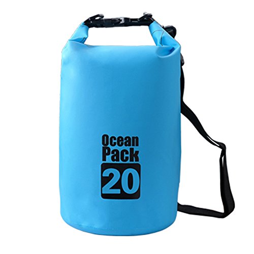 Dry Sack/Floating Waterproof Bag 2L/5L/10L/20L/30L for Boating, Kayaking, Hiking, Snowboarding, Camping, Rafting, Fishing and Backpacking - color: Blue, size: 20L