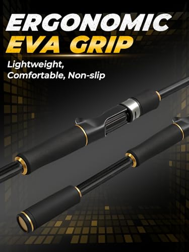 Jenseits 7FT Fishing Rod, 24T Carbon Fiber Telescopic & 4-Piece Travel Rod, Spin and Cast Options, Stainless Steel Guides with Ceramic Inserts, for Bass, Trout, Catfish, Freshwater & Inshore Fishing - size: Cast-7ft-Medium Heavy-Fast