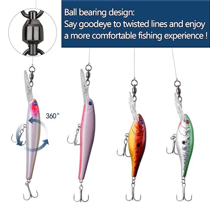 Ball Bearing Swivels Fishing Barrel Swivel, 20pcs Swivels Fishing Tackle High Strength Fishing Swivels Stainless Steel Solid Welded Ring Fishing Leader Lures Connectors for Salwater Freshwate Fishing - size: 0#_35lb_20pcs