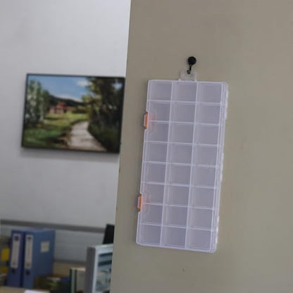 3 Pack 24 Grids Clear Plastic Storage Box with Dividers, Transparent Organizer Container Case for Small Parts, Bead, Button, Jewelry, Diamond, Craft Supplies,Sewing Kit, DIY Accessories - size: 24 Grids