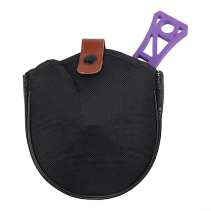 Foldable Fly Fishing Net, Rubber Mesh Landing Net for Trout, Anti Hook Catch and Release Net, Lightweight Portable Stream Hand Net with Waist Mount - color: purple