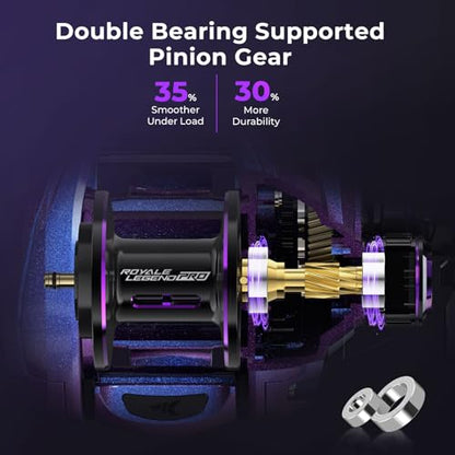 KastKing Royale Legend Pro Baitcasting Reels - AutoMag Dual Braking System Fishing Reel, Arch Resistance Control, 16 Lbs Carbon Drag, 5.5oz Lightweight, 8.0:1 Gear Ratio, 11 + 1 Stainless Steel BB - color: Left Handed-8.0:1