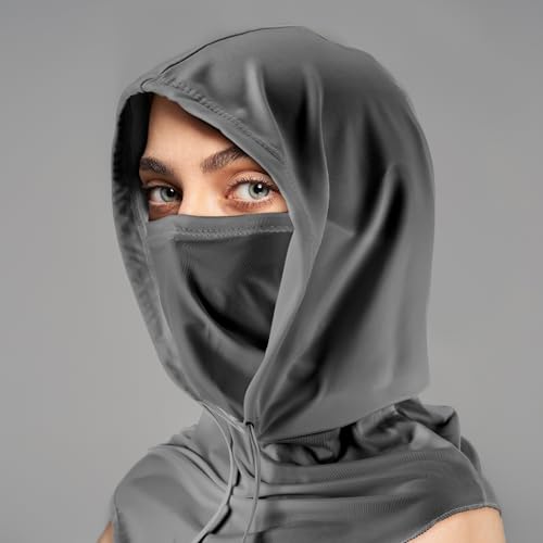 Cooling Balaclava Face Mask Breathable Full Head Mask Sun Protection Neck Cover UV Face Cover for Men Women - color: Dark Color