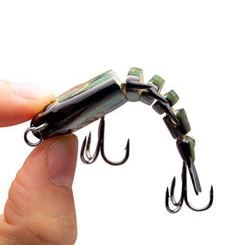 Bassdash SwimPanfish 0.34oz Hard Swimbaits Multi Jointed Topwater Trout Bass Fishing Crank Lure for Freshwater and Saltwater - color: Longear Sunfish