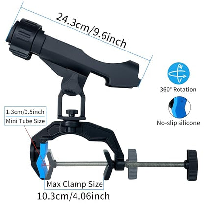 Fishing Rod Holders for Boat, Upgraded Fishing Rod Holder with Enlarge Clamp Innovative Dual-V Shaped Design Fit Round/Square Tube Boat Fishing, Fishing Gifts for Men - color: Large Clamp Holder-2 Pack