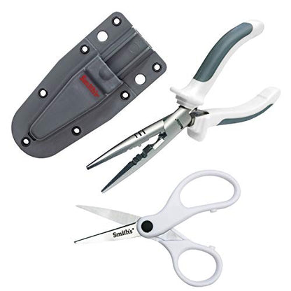 Smith’s Lawaia 51255 Pliers - Scissors Fishing Combo - Pliers - Scissors - Sheath - Removable Belt Clip - Durable Stainless Steel - Fishing Tool Kit - Gift