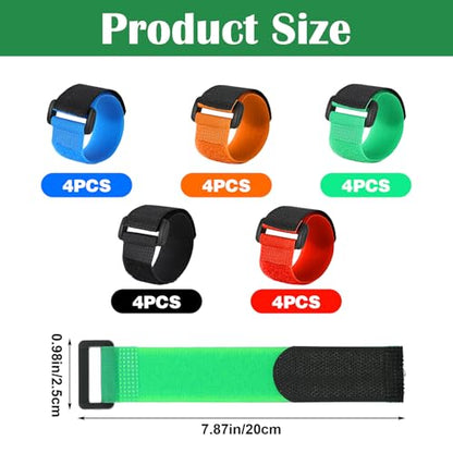 Bremorou 20 Pcs Fishing Rod Straps Belt Straps & Tackle Ties Rod Wraps | Fishing Pole Straps Adjustable Elastic Fishing Rod Holder Strap for Organizing Protecting Fishing Casting Fly Rods 5 Color
