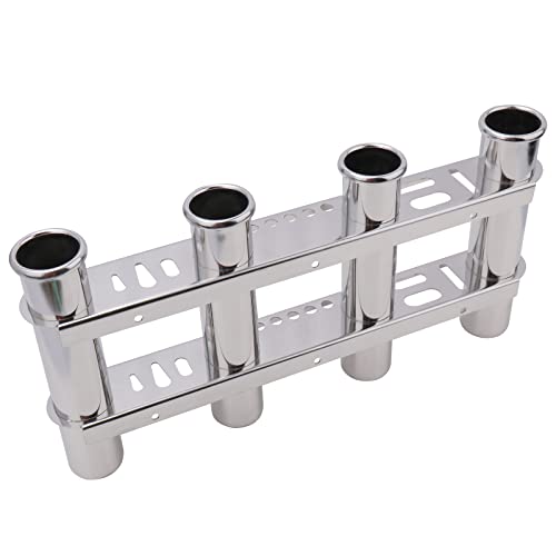 Fishing Rod Holder for Boat, Vertical Wall Mounted Fishing Rod Rack, Stainless Steel Rod Holder for Marine Boat,Fishing Boat, Truck (4 Tubes Upgrade) - color: 4 Tubes Upgrade