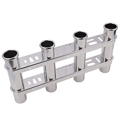 Fishing Rod Holder for Boat, Vertical Wall Mounted Fishing Rod Rack, Stainless Steel Rod Holder for Marine Boat,Fishing Boat, Truck (4 Tubes Upgrade) - color: 4 Tubes Upgrade