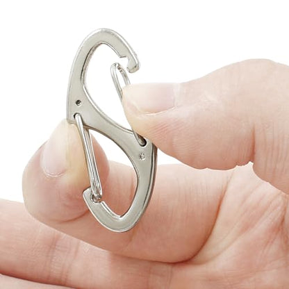 20 Pieces S Spring Snap Hook, Keychain Hook Metal Carabiner Clip, Double Snap Hook for Camping Fishing Hiking Outdoor Sports - style: 1.6"-Silver