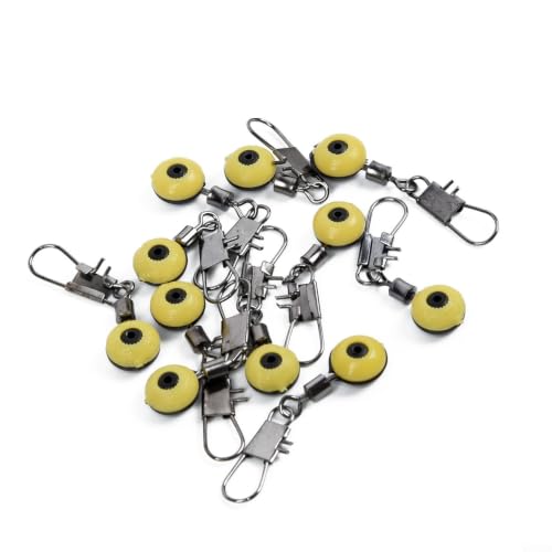 Plastic Hard Swivel with Interlock Snap, Large 2# Red Medium 4# Yellow Small 6# Blue, Copper Alloy Fishing Tackle for Freshwater Saltwater, 100 Pieces per Box