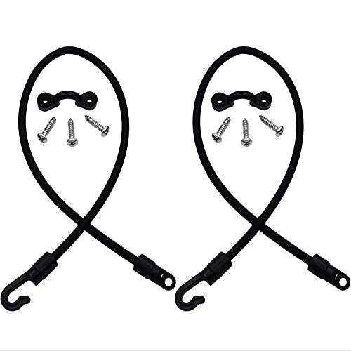 Rod Tamer Deck Mount Rod Straps 2 Pack, 6mm Kayak Boat Fishing Rod Tamer Strap Deck Mount Connector Gunwale Mount Fishing Rod Holders Down Strap (18 inch) - color: Black x 2pack