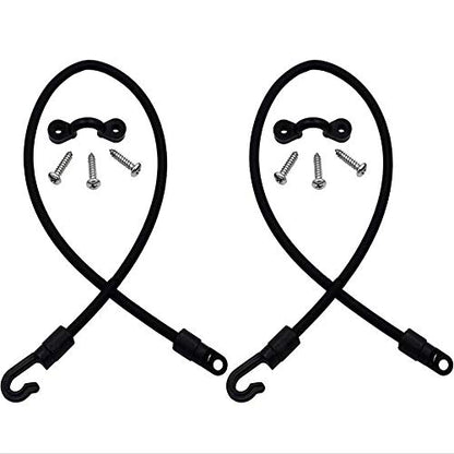 Rod Tamer Deck Mount Rod Straps 2 Pack, 6mm Kayak Boat Fishing Rod Tamer Strap Deck Mount Connector Gunwale Mount Fishing Rod Holders Down Strap (18 inch) - color: Black x 2pack
