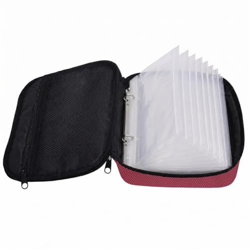 Kylebooker Soft Plastic Bait Storage Binders Organizer Saltwater Fishing Lure Leader Wallet Tackle Binder Bag - color: Red