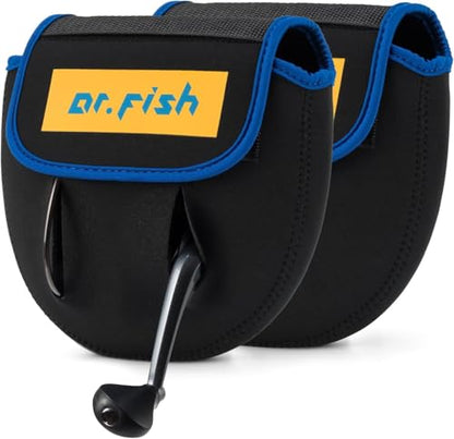 Dr.Fish Spinning Fishing Reel Cover, Fits 1000-6000+, Neoprene Bag with Handle Slot, Spinning Reel Storage Case Pouch Accessories (M(2 Pack, Fits 800-1000)) - color: M(2 Pack, Fits 800-1000)