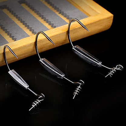 Weighted-Swimbait-Hooks-Jig-Heads-Soft Plastic Worm Fishing Hooks 3/0 4/0 5/0 6 Pack - size: Size 5/0,1/4oz 7g, 6-pack