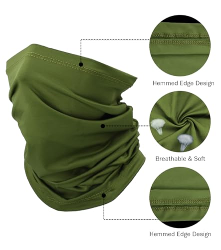 Fishing Neck Gaiter, Sun Protection Face Mask, Cooling Neck Shield Scarf Cycling Balaclava Bandana for Men and Women - color: Olive Green