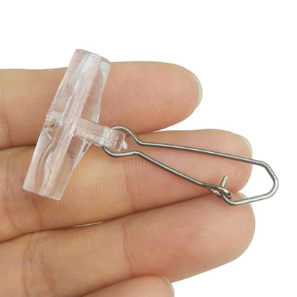25/50/100 PCS Fishing Line Sinker Slides Duo Lock Snaps High Strength Stainless Steel Sinker Slider Swivel Snap Kit Fishing Tackle - color: Clear, size: 50 Pieces