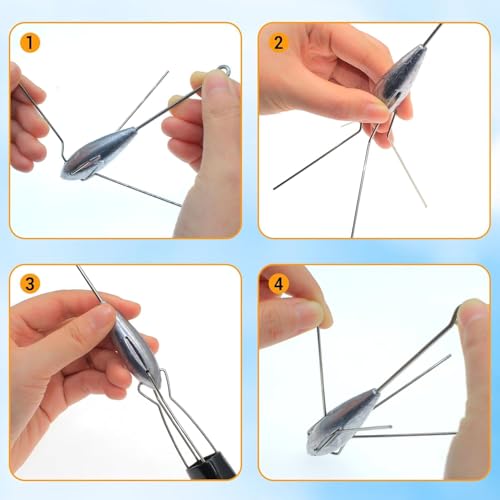 5 Pcs Sputnik Sinker Fishing Weights Lead Long Tail Fishing Equipment Surfing Casting Spider Sinkers for Saltwater Catfish Beach Sand Ocean