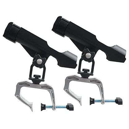 Fishing Rod Holder for Boat Adjustable 360° Rotation Hands-Free Fishing Pole Rod Racks No-Drill Rail Mount Rod Holders for Multi-Rod Setup Kayak, Pontoon, Boat Fishing - color: RH20 MAX OPENING 1.97 inch 2pcs