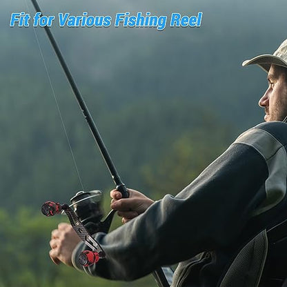 Lixada Carbon Baitcasting Trolling Reel Handle Left Right Ultralight Fishing Reel Crank Carbon Fiber Fishing Reel Handle Crank Accessory